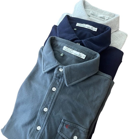 Criquet Shirts Criquet Lot Of 3 Mens Long Sleeve Players Shirt Polo